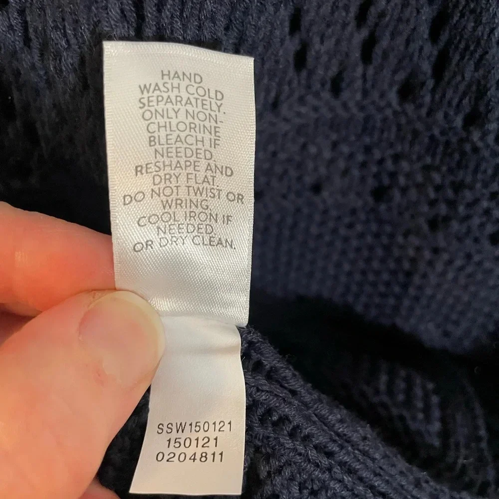 J Jill Sweater Vest Women XS Navy Blue Pullover Tunic Boho Classic Casual EUC - Picture 5 of 9